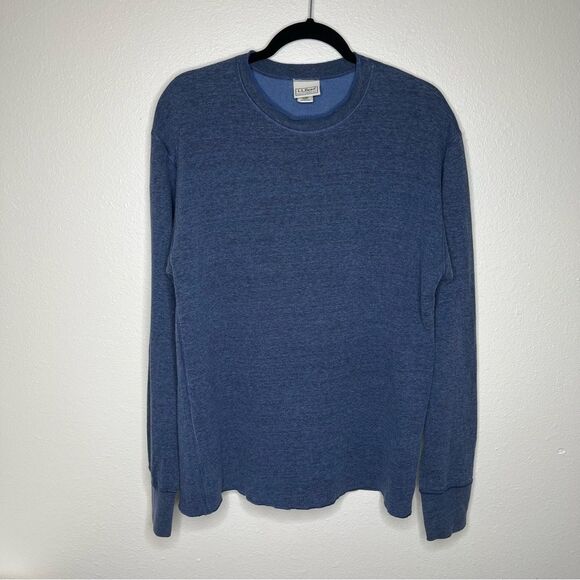 Vintage LL Bean Double Layer Wool Blend Crew Neck Blue Gray Shirt Men Medium - Picture 13 of 13